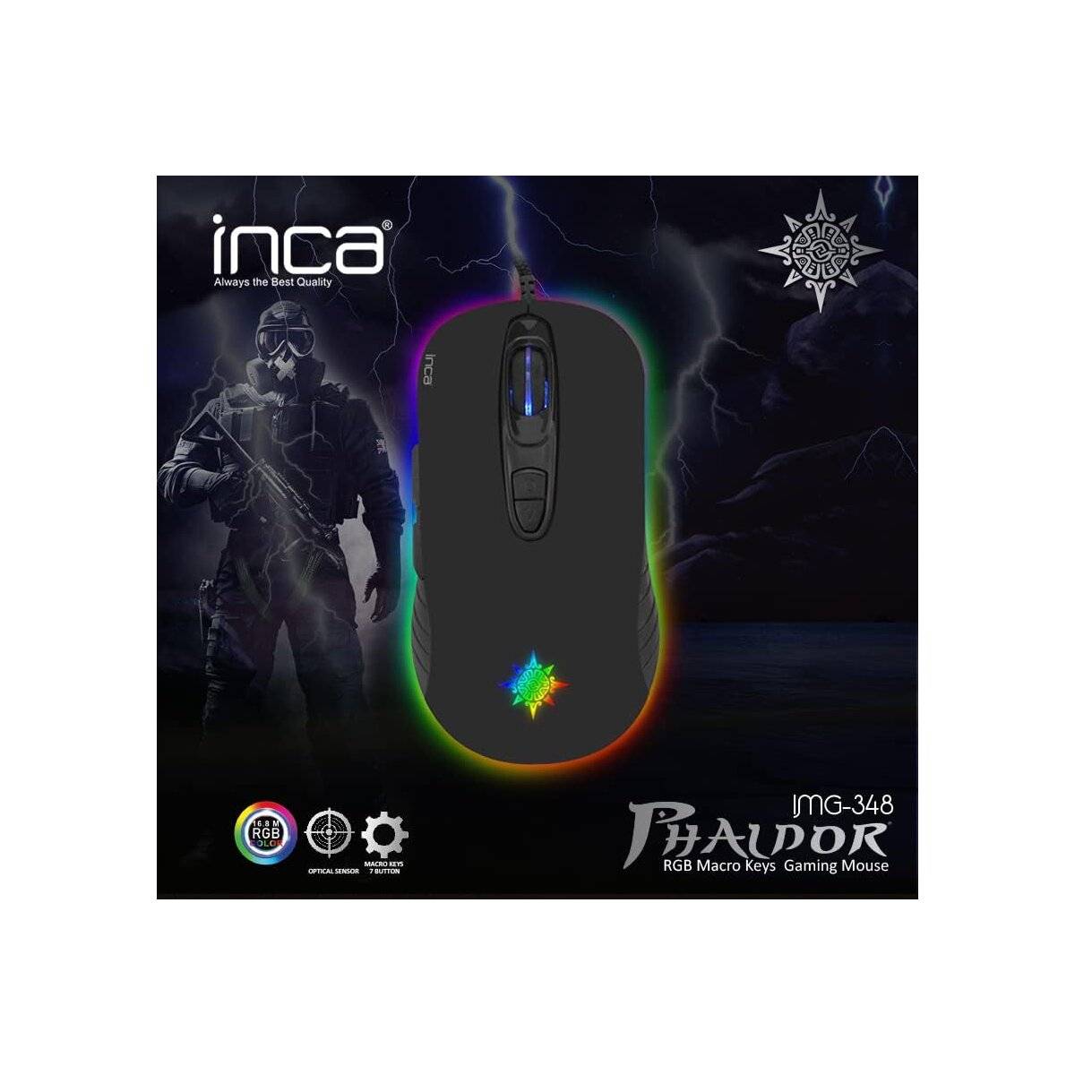 Inca PHALDOR RGB Makro Tastem Professional Gaming Maus schwarz-2