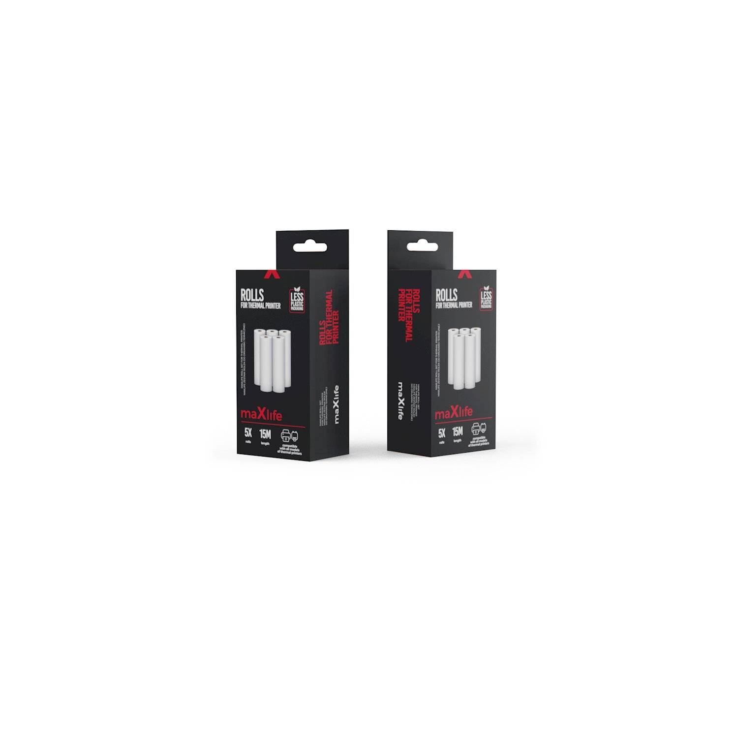 maXlife Rollen für den tragbaren MINI CAT Thermodrucker 5-Teiliger Set-0