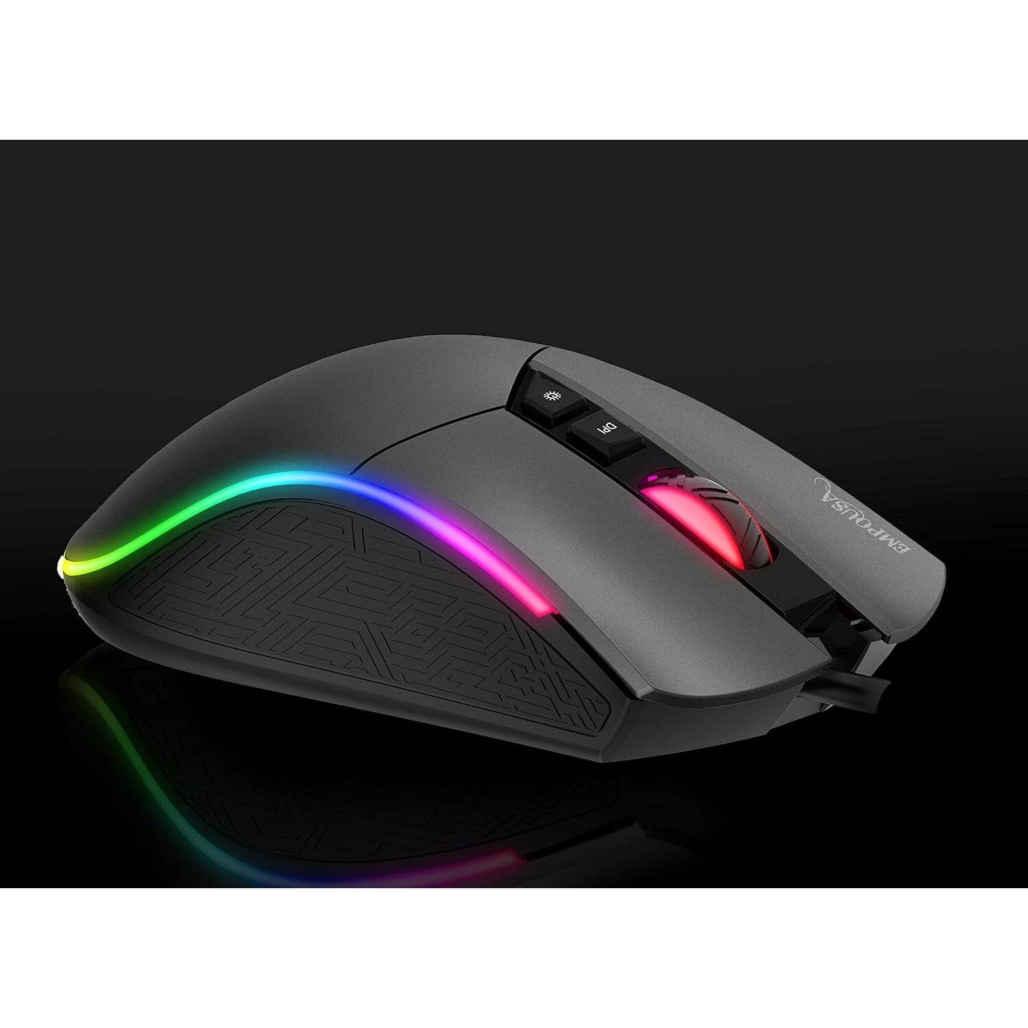 INCA IMG-GT19 RGB 7D Makro-Tasten Profiosonelle Gaming-Maus schwarz-2