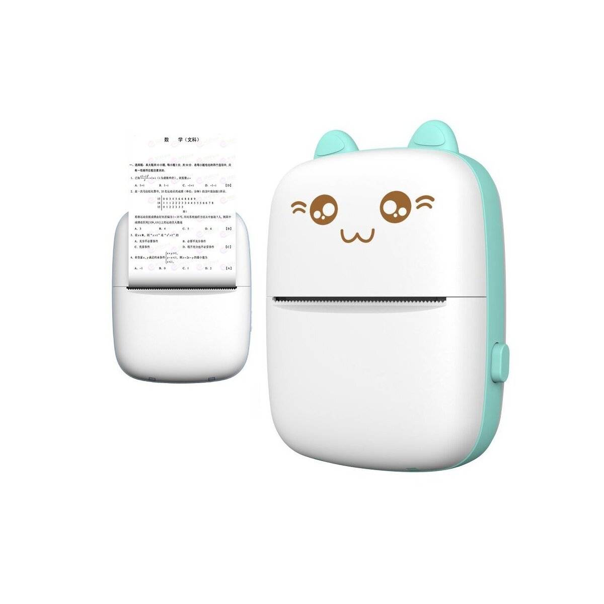 Mini-Katzen-Thermodrucker (7 Rollen im Lieferumfang enthalten) Print-App DruckerBlau