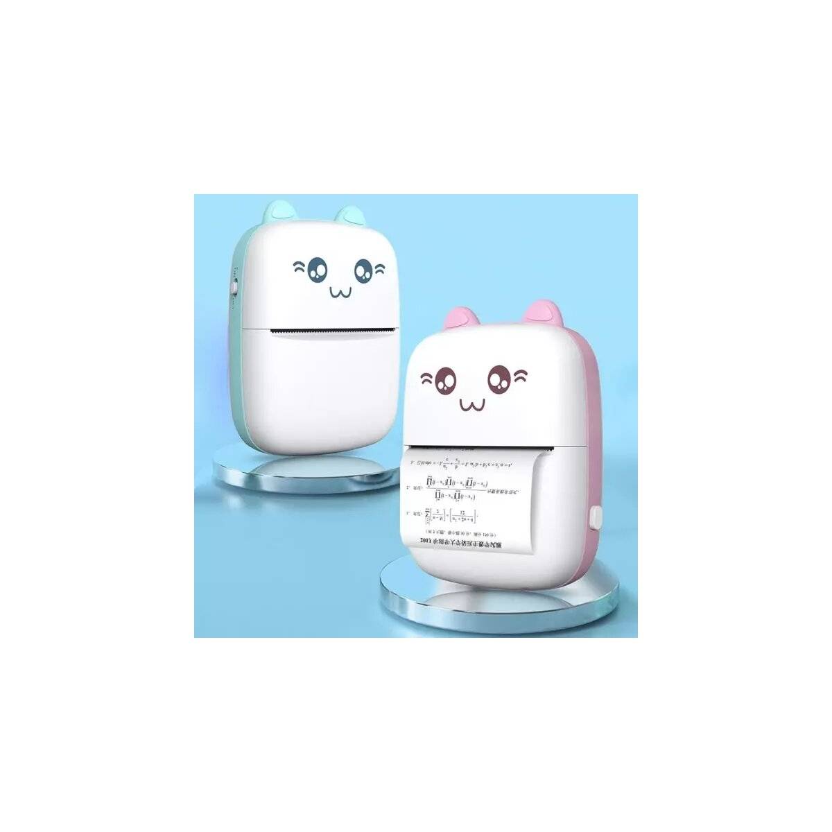 Mini-Katzen-Thermodrucker (7 Rollen im Lieferumfang enthalten) Print-App DruckerBlau-2