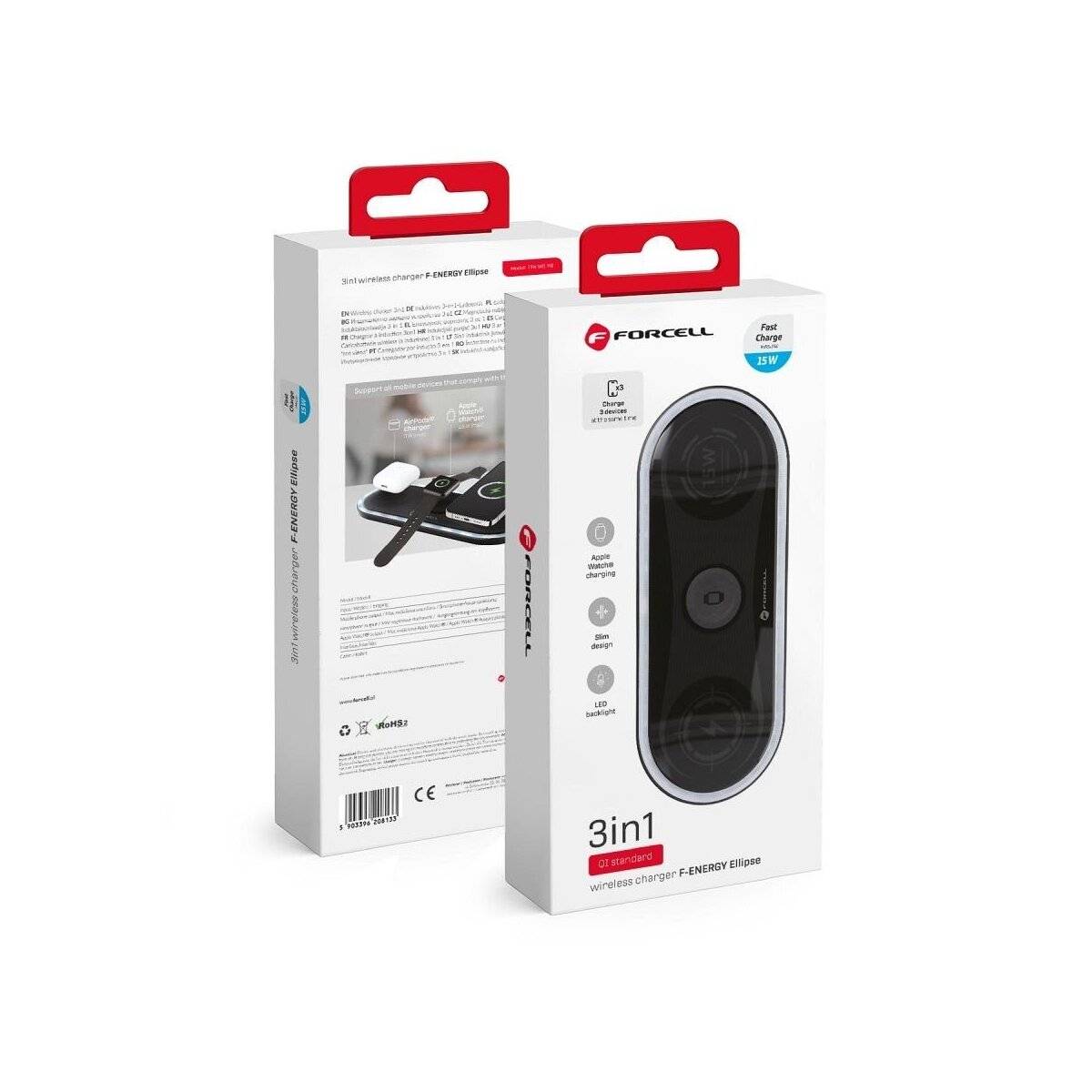 FORCELL F-ENERGY Ellipse Wireless Quick Charge Pad 3in1 15W Kabelloses Ladegerät-4