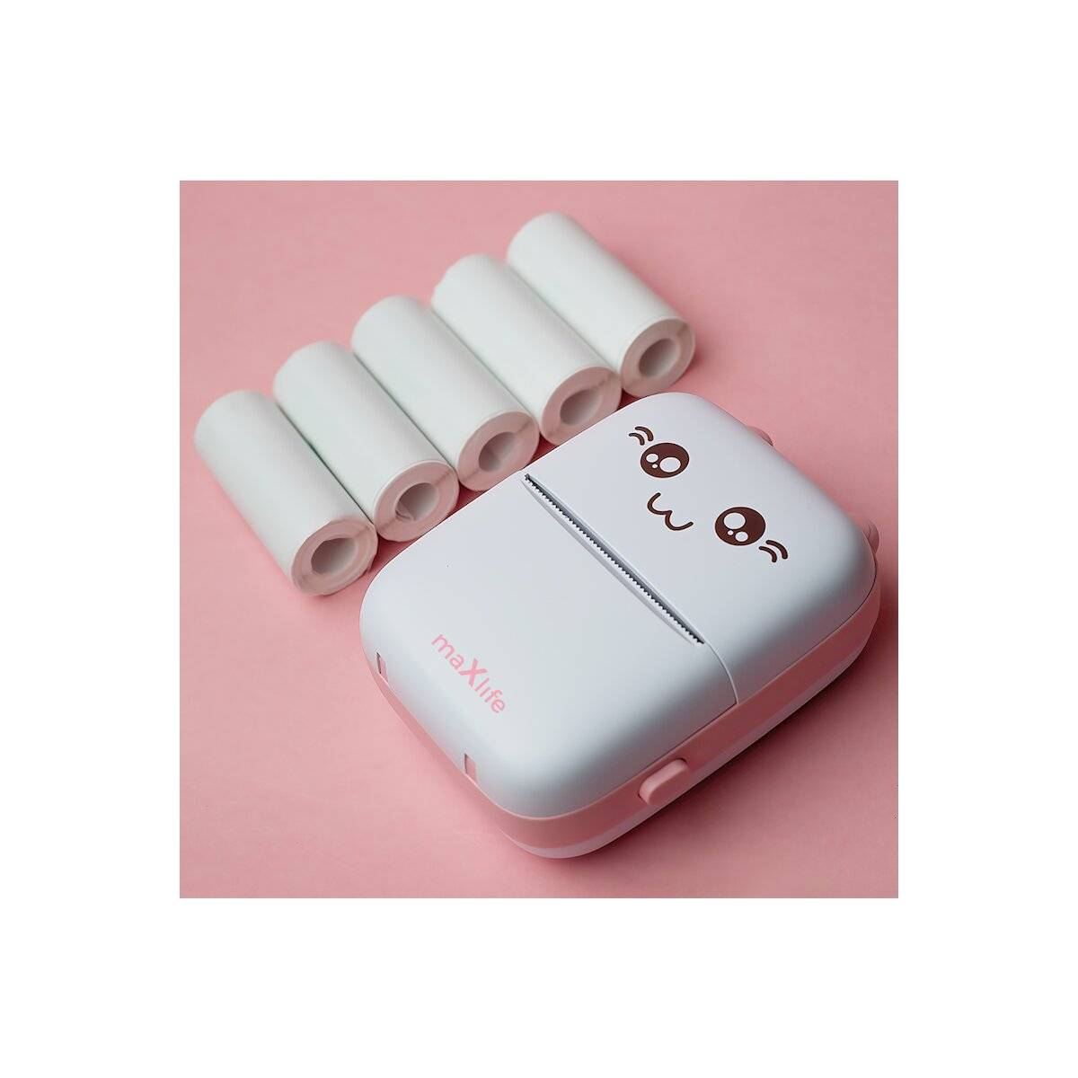 Maxlife Bluetooth-Thermodrucker MXTP-100 tragbarer Drucker Etikettendruck pink-2