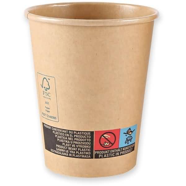 Kaffeebecher Bio Kraftpapier 300ml DM 80mm Pappe braun VE=50 Stück-1