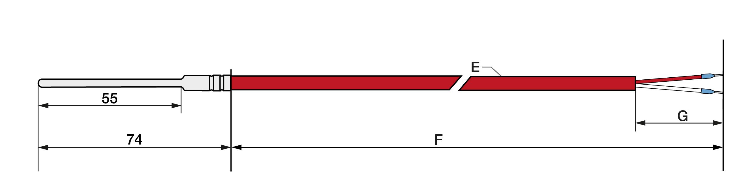 Pt100 Kl. A 2L Kabelfühler schnellansprechend 5m Silikon-1