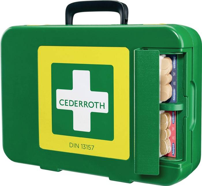 Erste Hilfe Koffer First-Aid-Kits B300xH420xT118ca.mm grün CEDERROTH-1