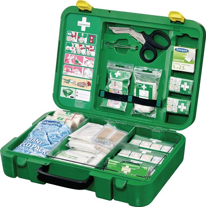 Erste Hilfe Koffer First-Aid-Kits B300xH420xT118ca.mm grün CEDERROTH-3