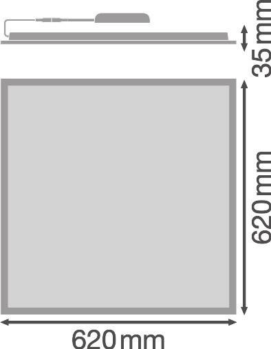 Ledvance LED-Panel M625 840 PL COMP 625V33W 150 mA, 70000 h, 33 W, 110 lm/W, 3630 lm, 4000 K-1