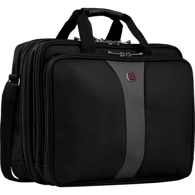 Eine schwarze Laptop-Tasche mit mehreren Reißverschlussfächern und Tragegriffen, geeignet für den Transport und Schutz von Laptops.