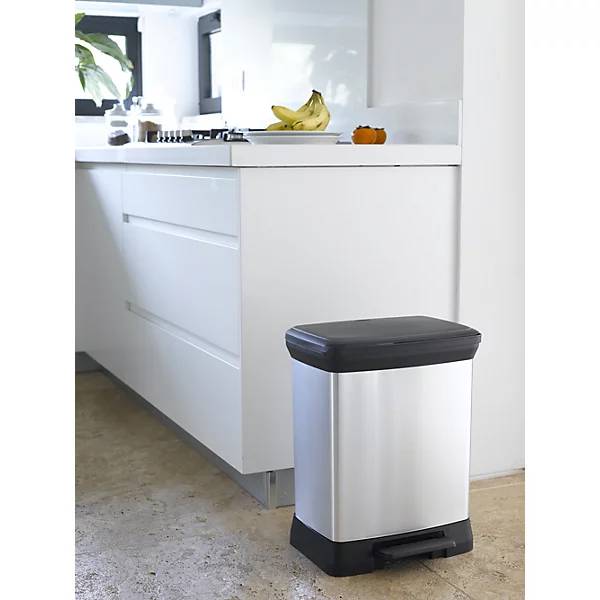 Tretmülleimer DECOBIN eckig Volumen 30 l HxBxT 515 x 300 x 400 mm silber. Vepa Bins Groothandel B.V. 77289049-1
