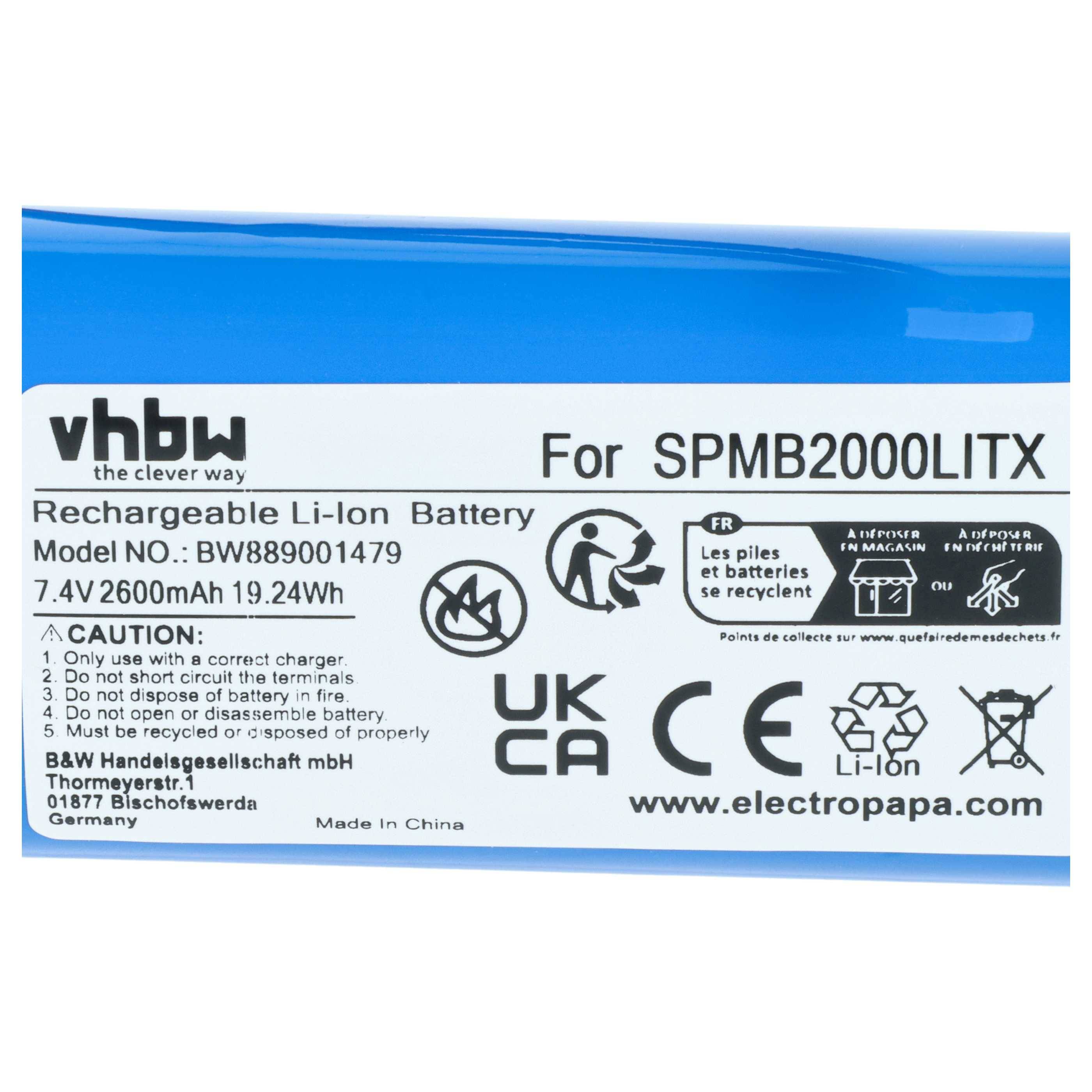 vhbw Akku Ersatz für Spektrum SPMB2000LITX für Fernbedienung Remote Control (2600 mAh, 7,4 V, Li-Ion)-3