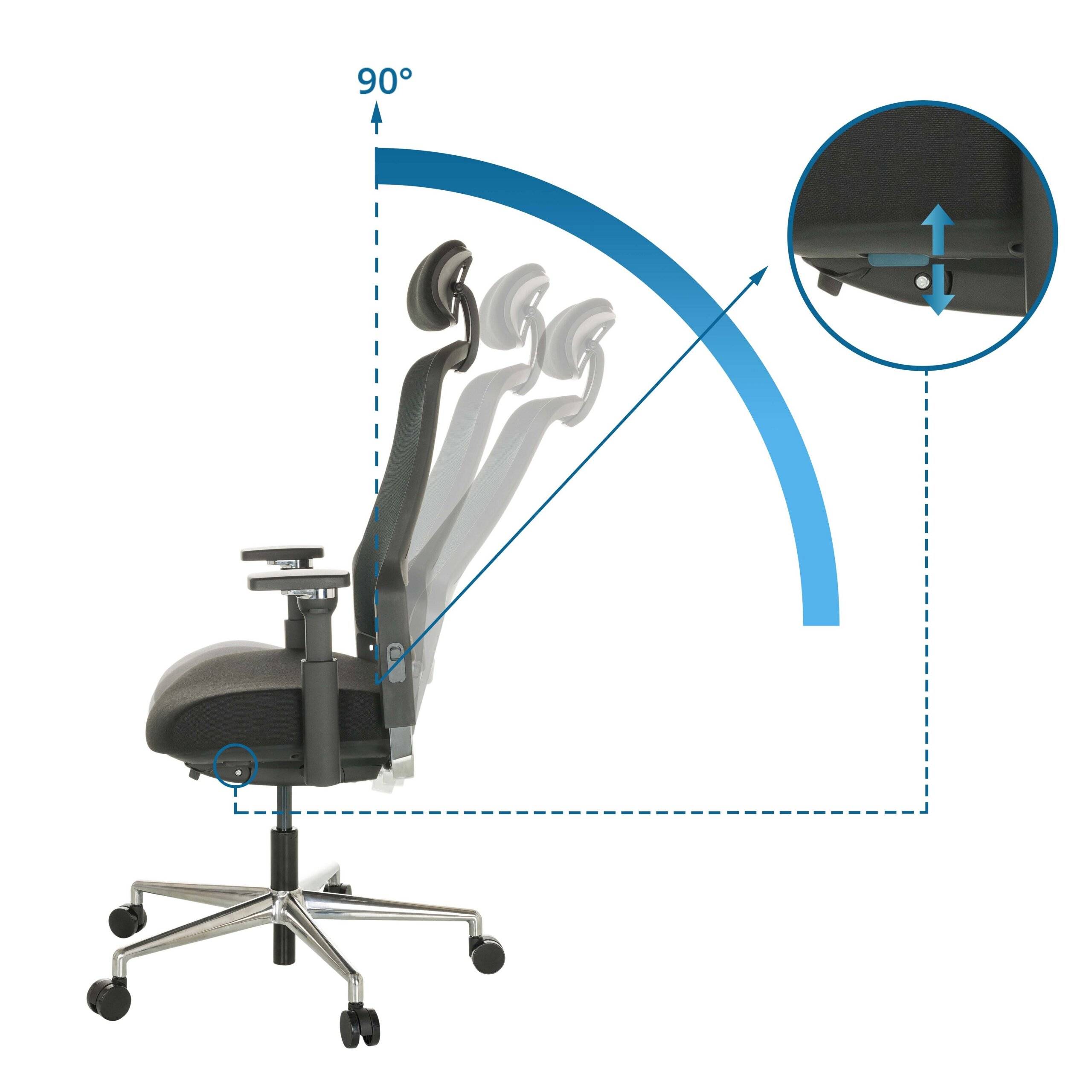 Bürostuhl Chefsessel TERARO AX Netzstoff Stoff schwarz hjh OFFICE-2