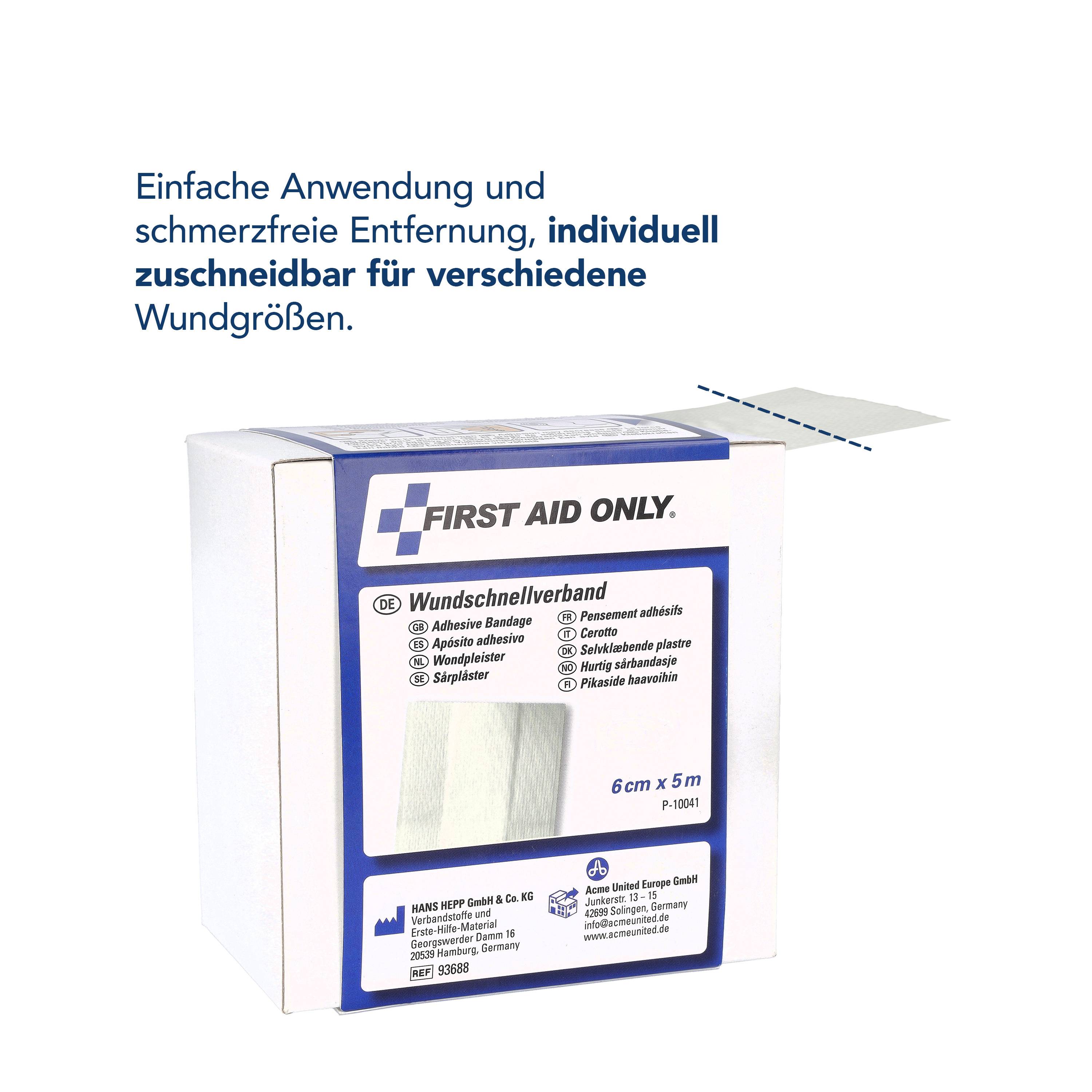 FIRST AID ONLY Wundschnellverband, 60 mm x 5 m, weiß-1