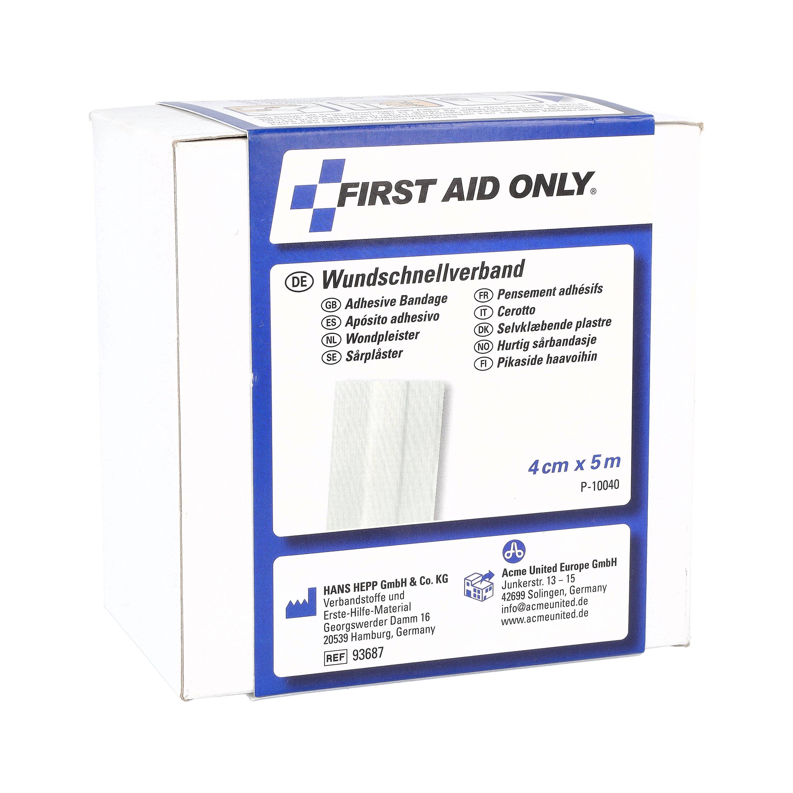 FIRST AID ONLY - Wundschnellverband elastisch 5m 4cm Wundauflage 2cm weiß-0