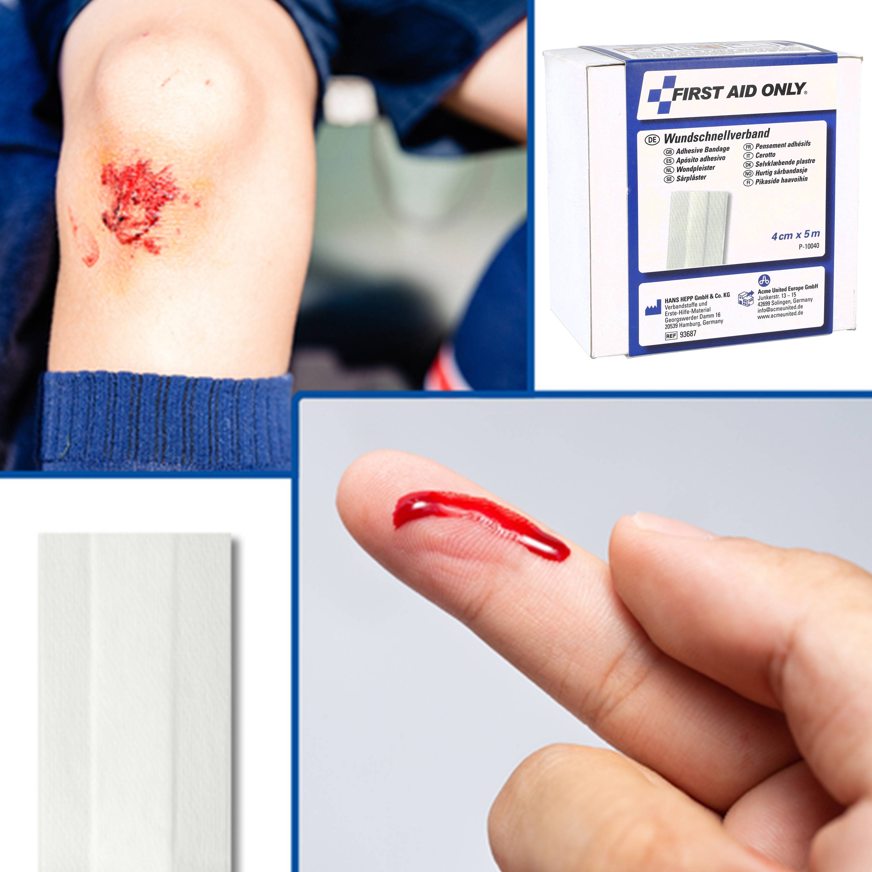 FIRST AID ONLY - Wundschnellverband elastisch 5m 4cm Wundauflage 2cm weiß-3