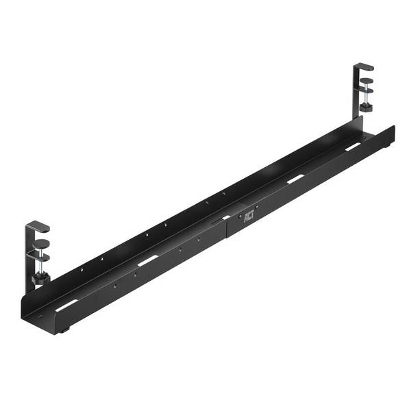 ACT AC8376 Geräumige, verstellbare Kabelwanne | 80 - 100 - 120 cm | Unter dem Schreibtisch | Schwarz