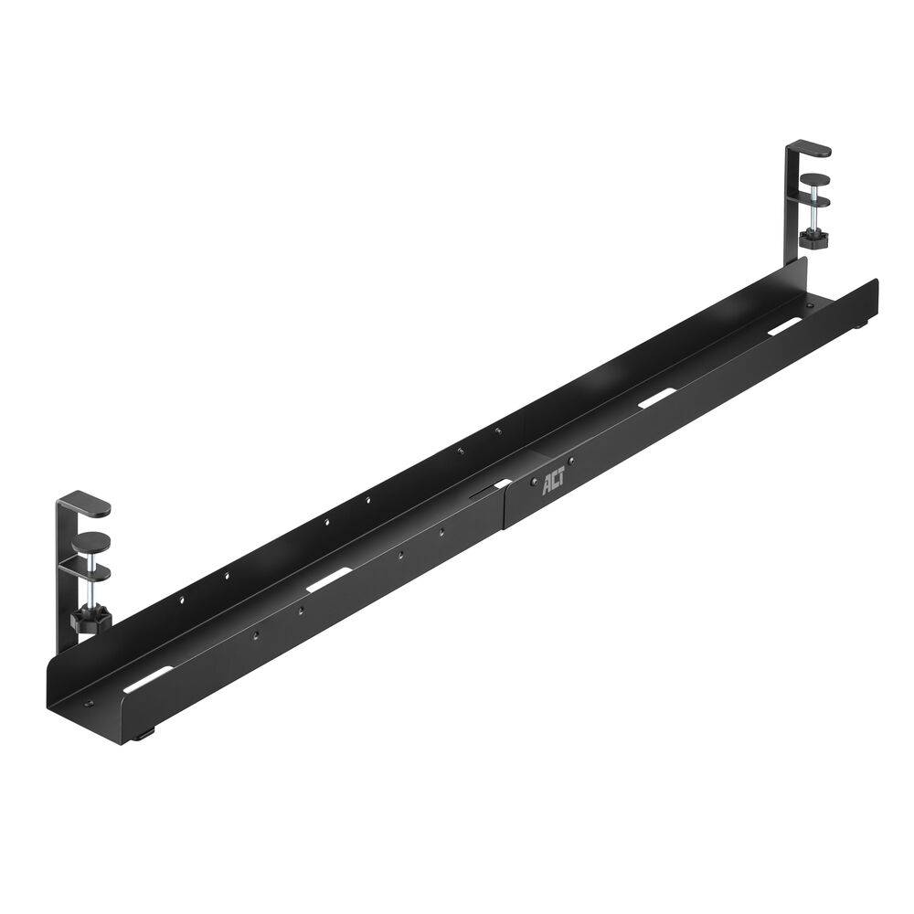 ACT AC8376 Geräumige, verstellbare Kabelwanne | 80 - 100 - 120 cm | Unter dem Schreibtisch | Schwarz-0