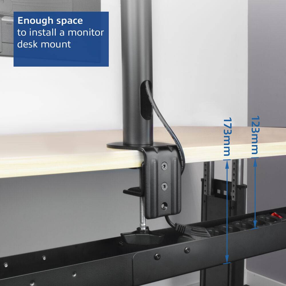 ACT AC8376 Geräumige, verstellbare Kabelwanne | 80 - 100 - 120 cm | Unter dem Schreibtisch | Schwarz-4