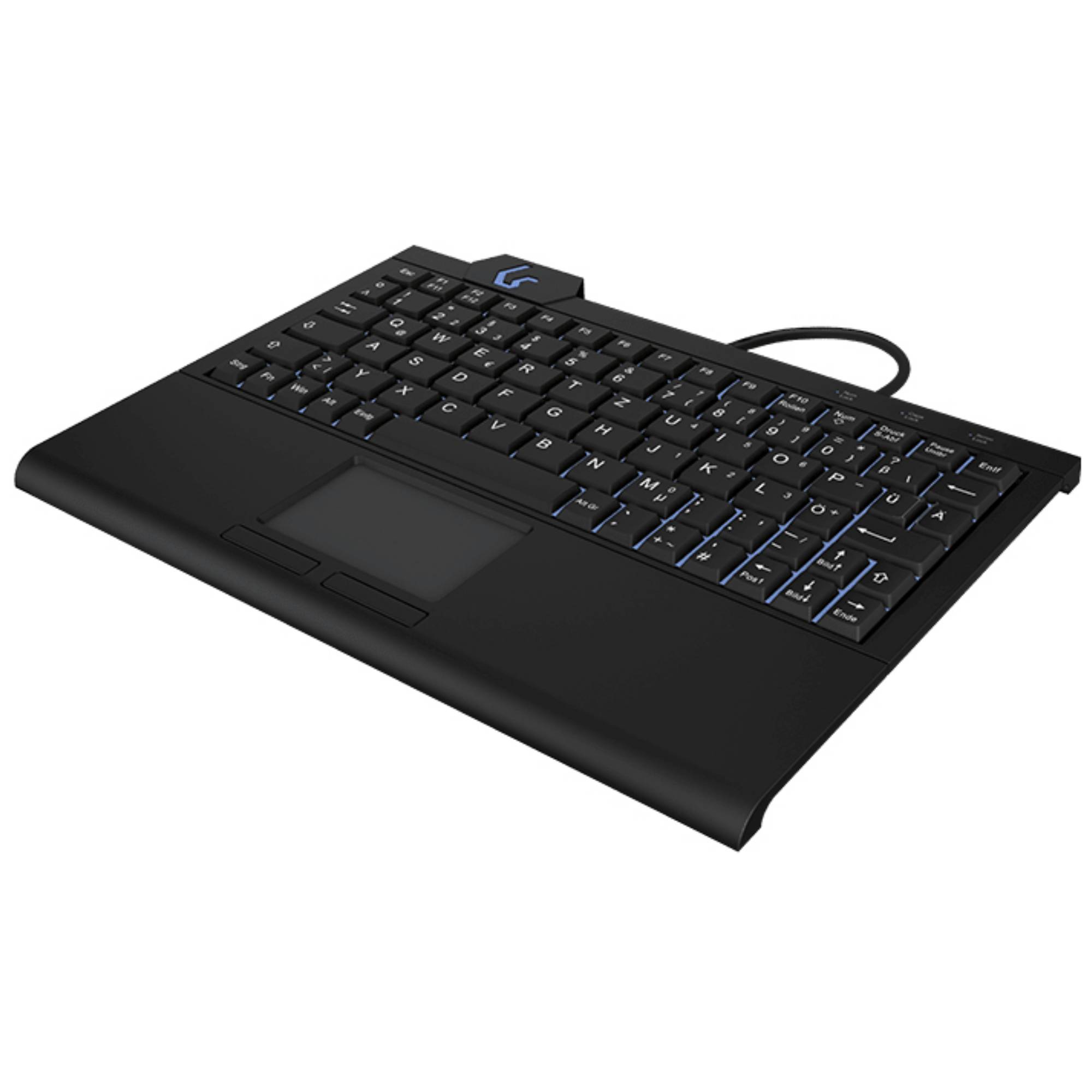 KeySonic KSK-3210ELU DE Super-Mini Tastatur Hintergrundbeleuchtung Touchpad - Tastatur - QWERTZ-3