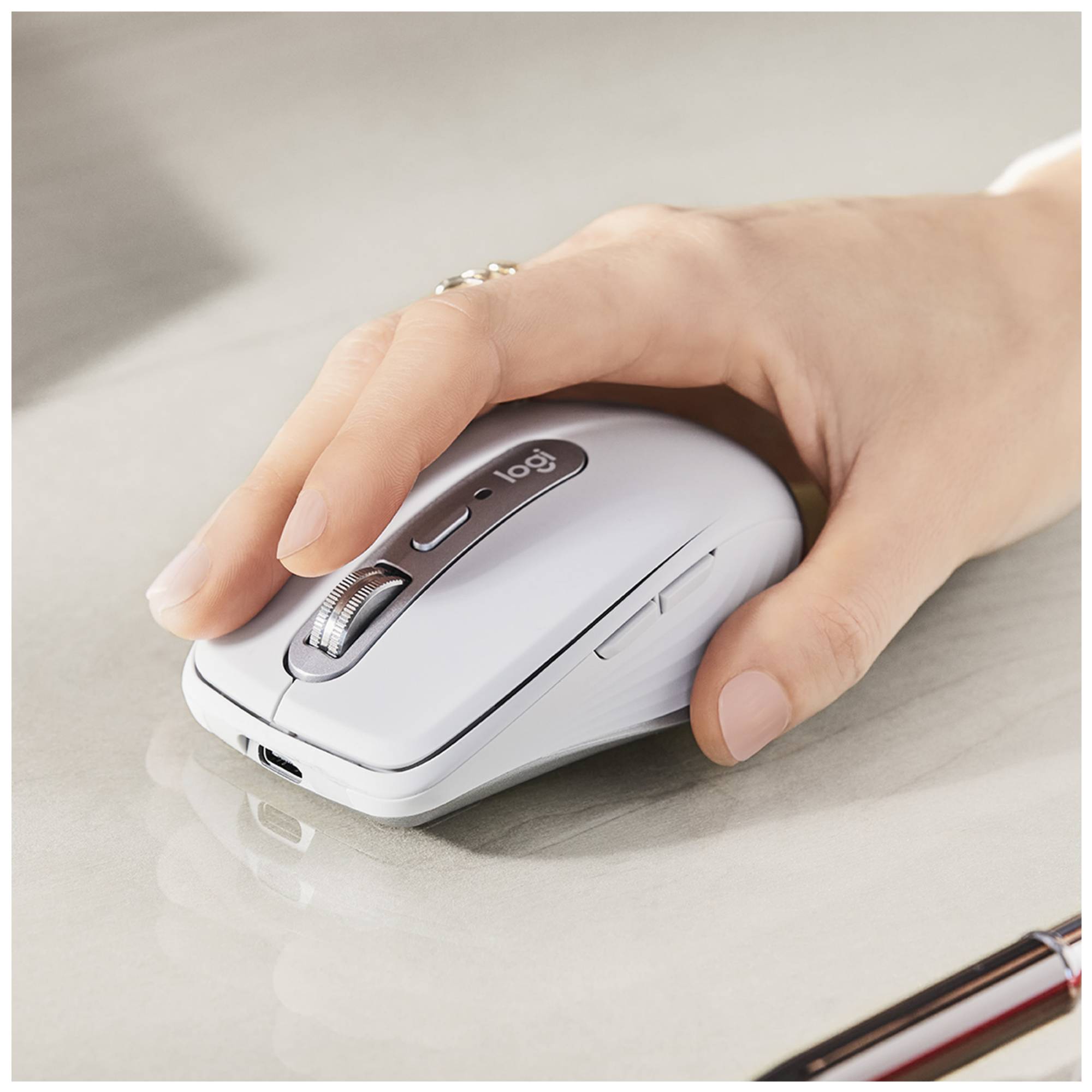 Logitech MX Anywhere 3 Mac Maus Bluetooth® Laser Hellgrau 6 Tasten 1000 dpi Wiederaufladbar-2