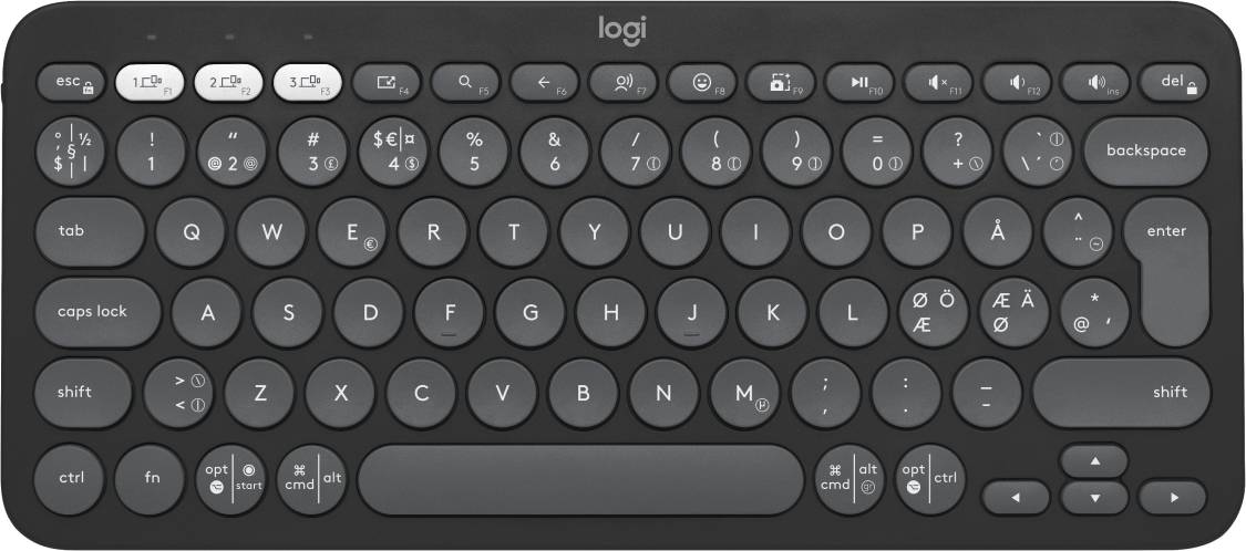 Logitech Pebble Keys 2 K380s - Tastatur - kabellos - Bluetooth LE - QWERTY - Nordisch (Dänisch/Finni-0