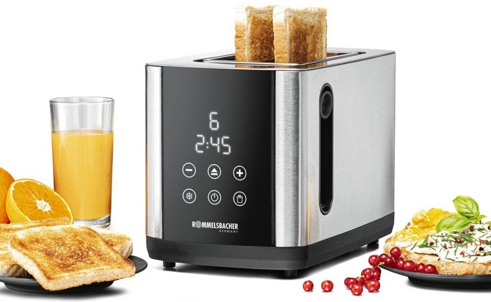 ROMMELSBACHER Toaster TO 850 - Toaster - Edelstahl - Schwarz-1