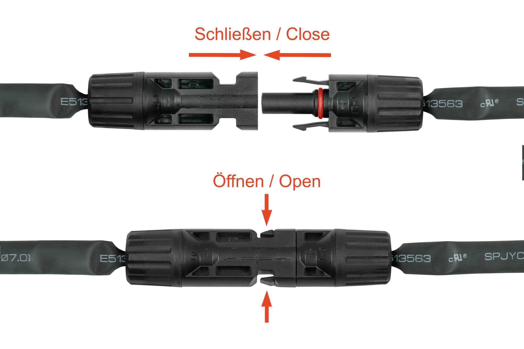 kabelmeister® Solar-Fensterdurchführung MC4 kompatibel, paarweise, schwarz, flexible Länge: 30 cm-2