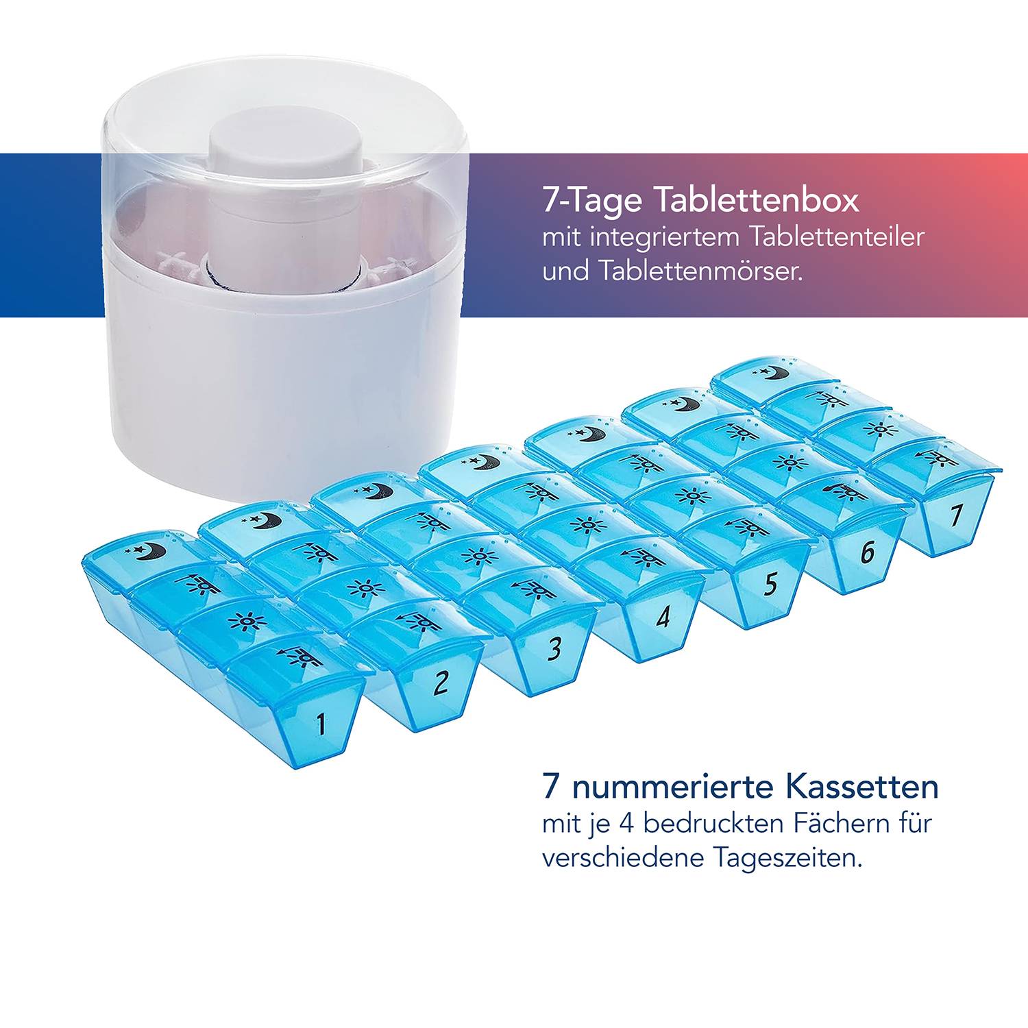 FIRST AID ONLY mit Zerteiler Tablettenbox blau, weiß P-10000-1