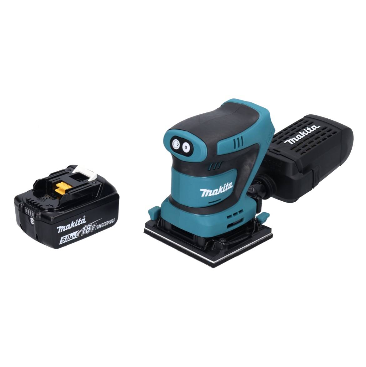 Makita DBO 480 T1 Akku Schwingschleifer 18 V 112 x 102 mm + 1x Akku 5,0 Ah - ohne Ladegerät-1