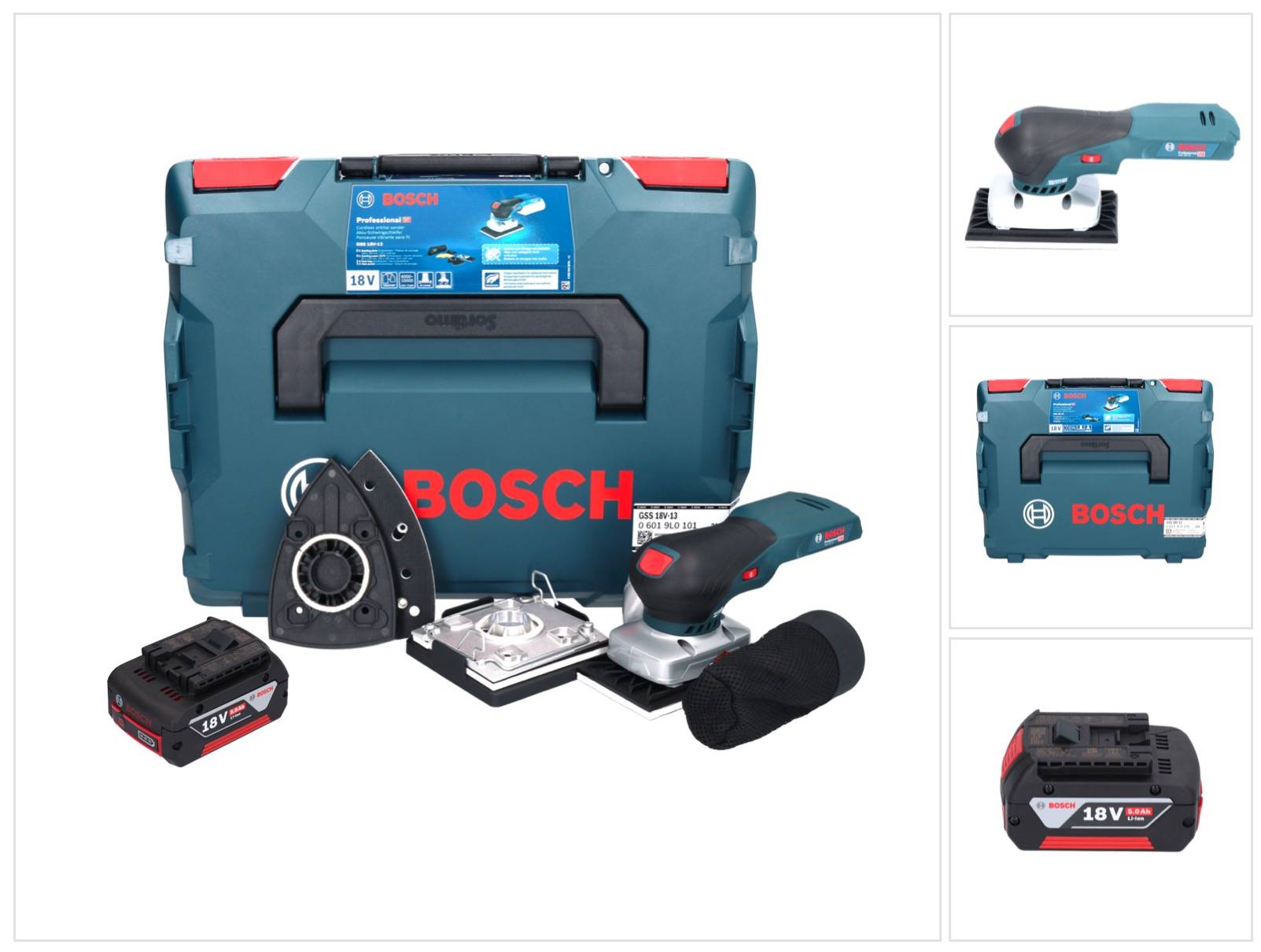 Bosch GSS 18V-13 Akku Schwingschleifer 18 V + 1x Akku 5,0 Ah + L-BOXX - ohne Ladegerät-0
