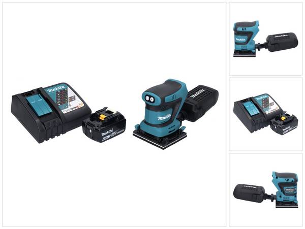 Makita DBO 480 RG1 Akku Schwingschleifer 18 V 112 x 102 mm + 1x Akku 6,0 Ah + Ladegerät