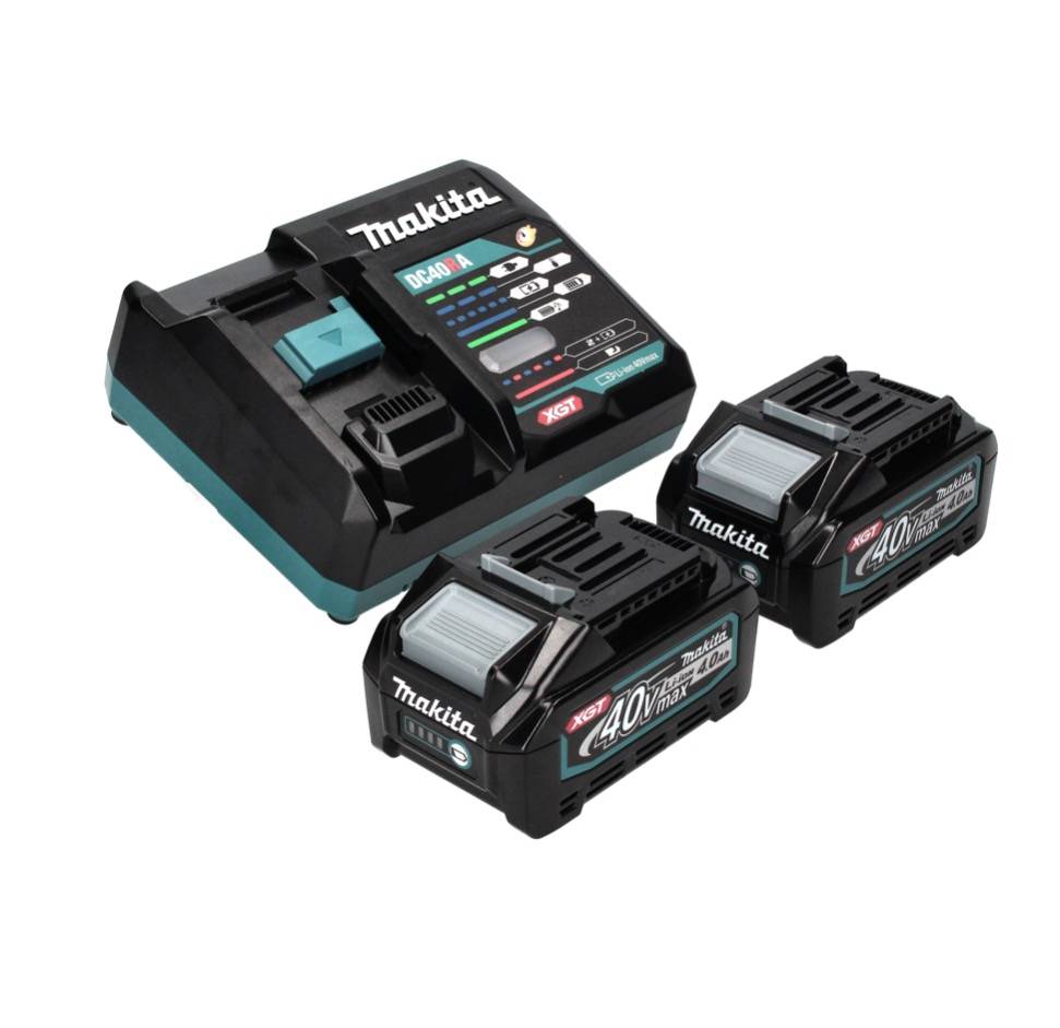 Makita GA 016 GM201 Akku Winkelschleifer 40 V max. 125 mm Brushless XGT + 2x Akku 4,0 Ah + Ladegerät + Makpac-4