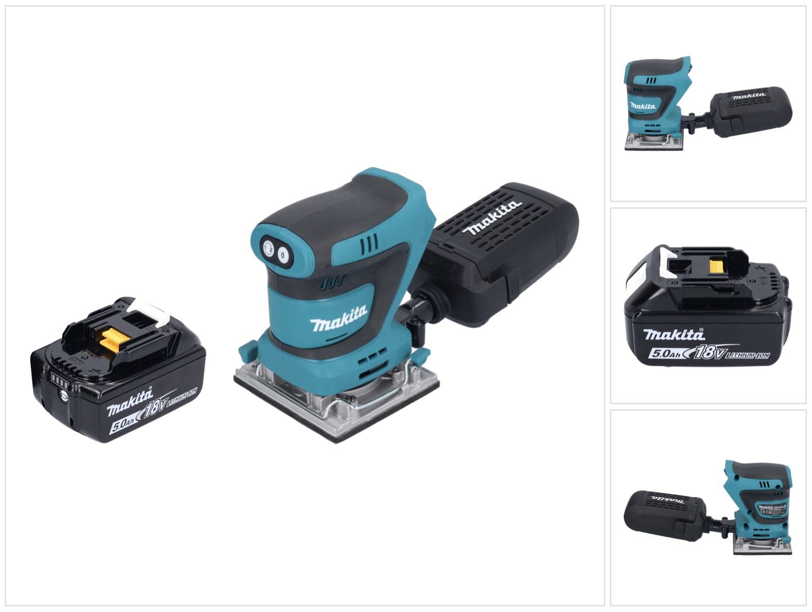 Makita DBO 484 T1 Akku Schwingschleifer 18 V 112 x 102 mm + 1x Akku 5,0 Ah - ohne Ladegerät-0