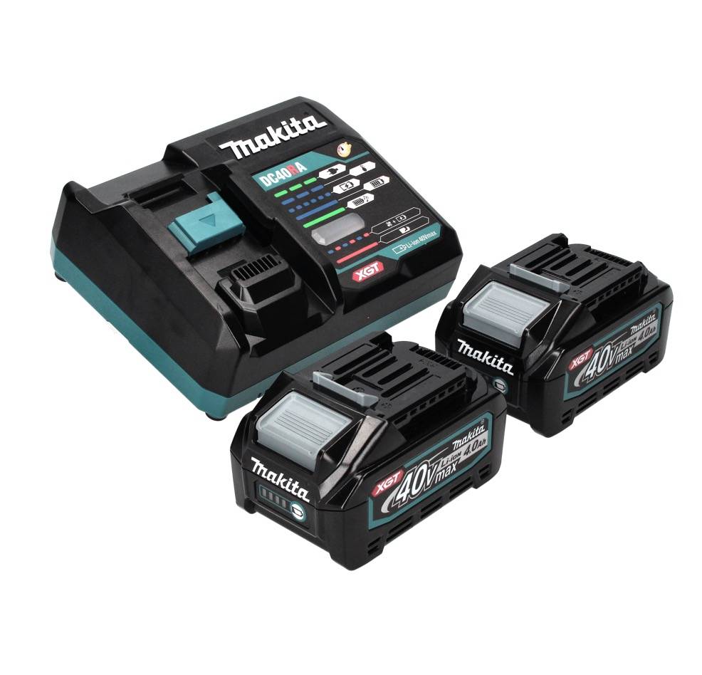 Makita GA 008 GM201 Akku Winkelschleifer 40 V max. 125 mm Brushless XGT + 2x Akku 4,0 Ah + Ladegerät + Makpac-4