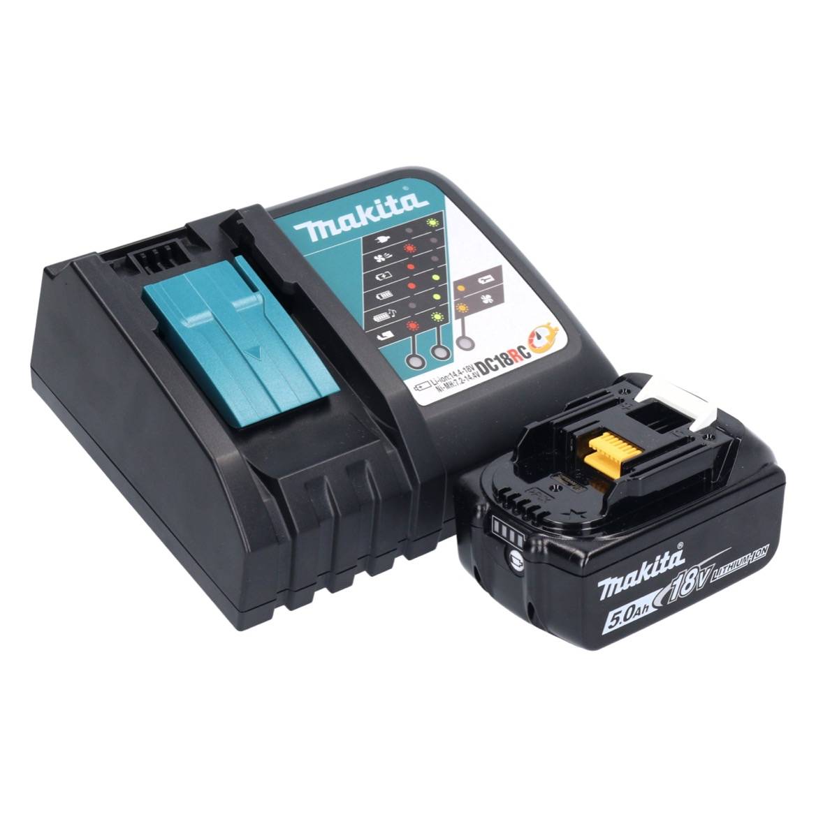 Makita DBO 382 RT1J Akku Schwingschleifer 18 V 93 x 185 mm Brushless + 1x Akku 5,0 Ah + Ladegerät + Makpac-4