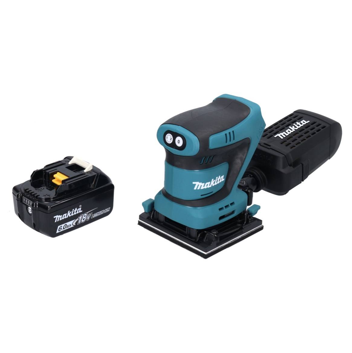 Makita DBO 480 G1 Akku Schwingschleifer 18 V 112 x 102 mm + 1x Akku 6,0 Ah - ohne Ladegerät-1