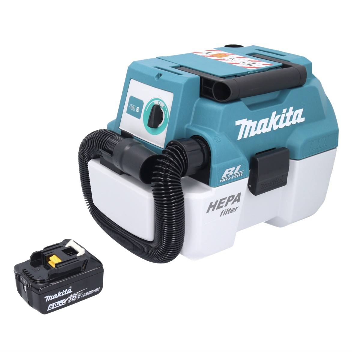 Makita DVC 750 LG1 Akku Staubsauger LXT 18 V 67 mbar 7,5 l Brushless + 1x Akku 6,0 Ah - ohne Ladegerät-1