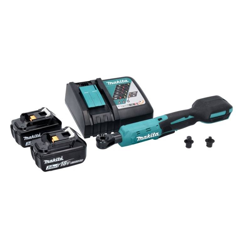 Makita DWR 180 RF Akku Ratschenschrauber 18 V 47,5 Nm 1/4" 3/8" + 2x Akku 3,0 Ah + Ladegerät-1