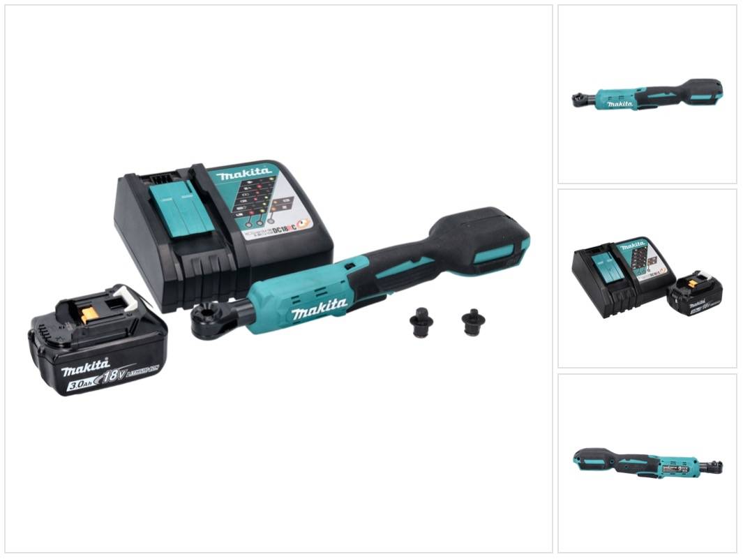 Makita DWR 180 RF1 Akku Ratschenschrauber 18 V 47,5 Nm 1/4" 3/8" + 1x Akku 3,0 Ah + Ladegerät-0