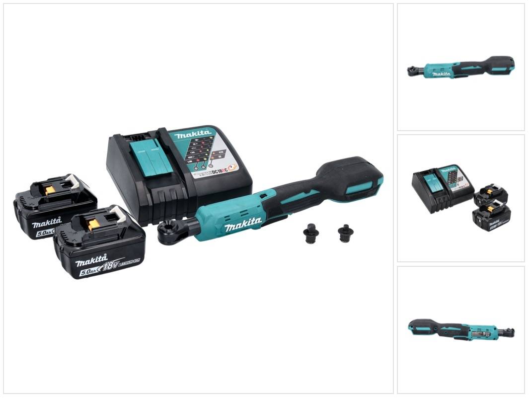 Makita DWR 180 RT Akku Ratschenschrauber 18 V 47,5 Nm 1/4" 3/8" + 2x Akku 5,0 Ah + Ladegerät-0