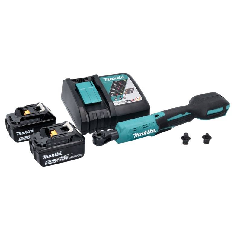 Makita DWR 180 RT Akku Ratschenschrauber 18 V 47,5 Nm 1/4" 3/8" + 2x Akku 5,0 Ah + Ladegerät-1