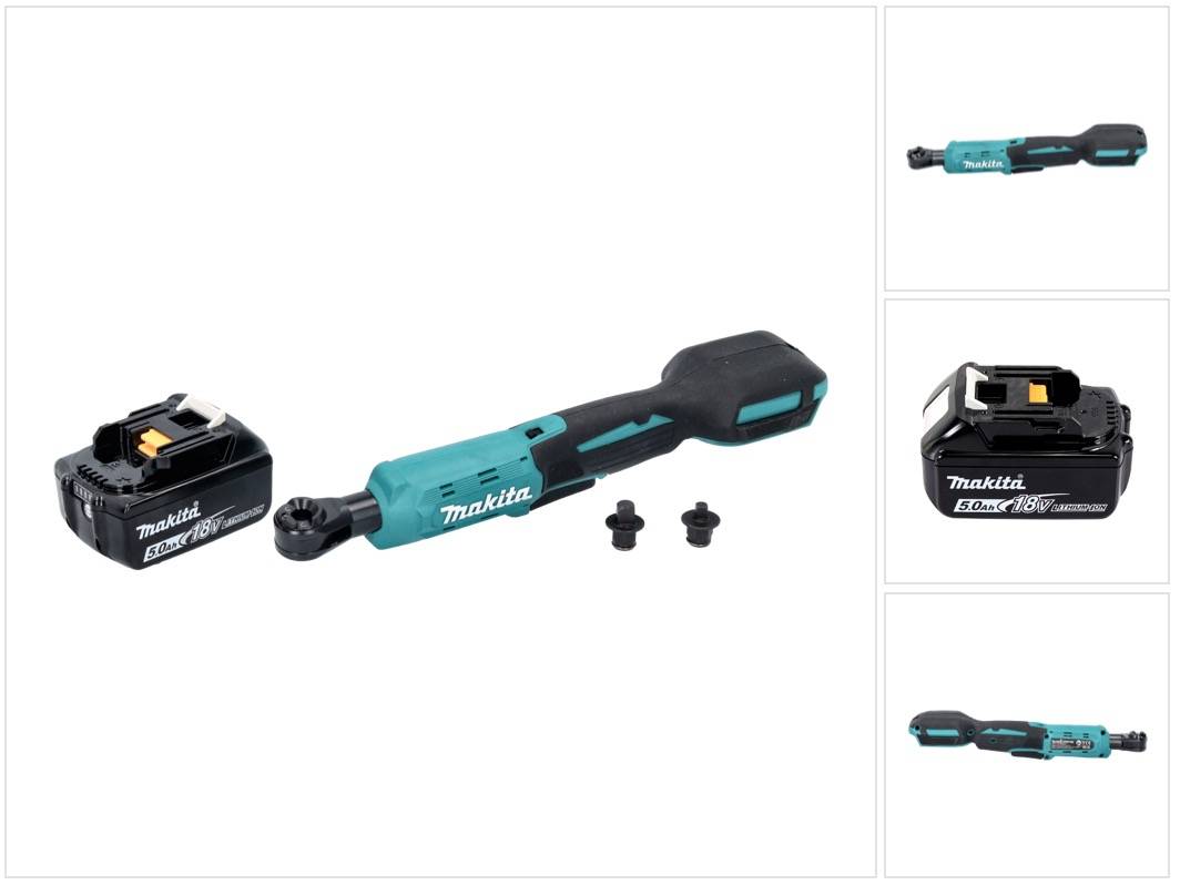 Makita DWR 180 T1 Akku Ratschenschrauber 18 V 47,5 Nm 1/4" 3/8" + 1x Akku 5,0 Ah - ohne Ladegerät-0