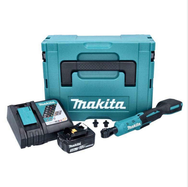Makita DWR 180 RF1J Akku Ratschenschrauber 18 V 47,5 Nm 1/4" 3/8" + 1x Akku 3,0 Ah + Ladegerät + Makpac-1