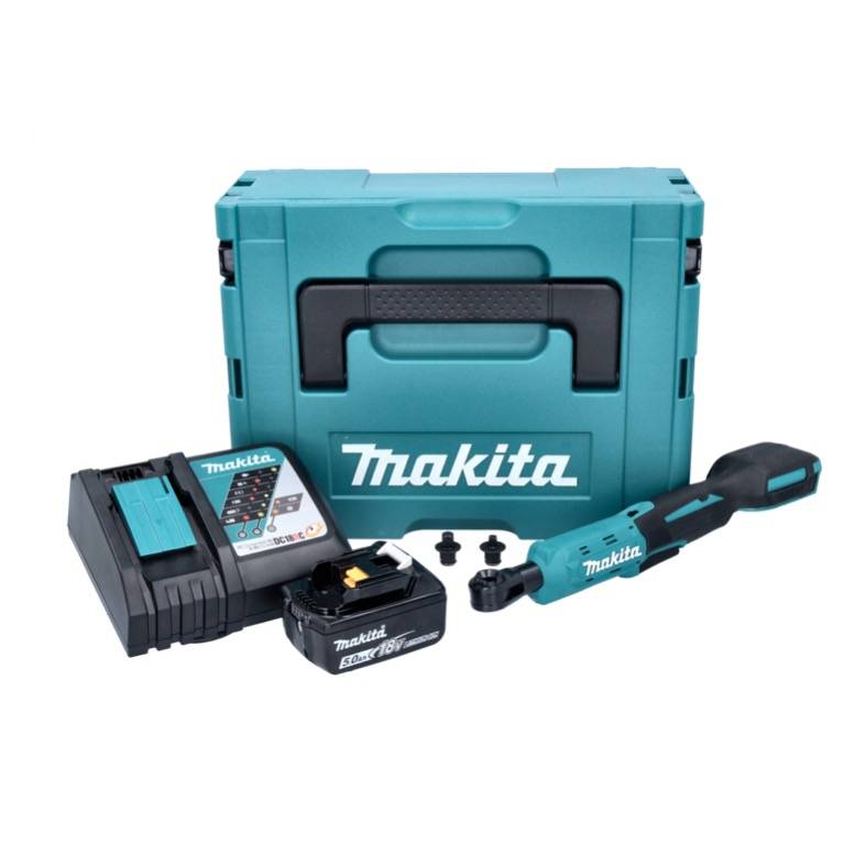Makita DWR 180 RT1J Akku Ratschenschrauber 18 V 47,5 Nm 1/4" 3/8" + 1x Akku 5,0 Ah + Ladegerät + Makpac-1