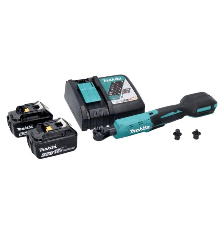 Makita DWR 180 RG Akku Ratschenschrauber 18 V 47,5 Nm 1/4" 3/8" + 2x Akku 6,0 Ah + Ladegerät-2