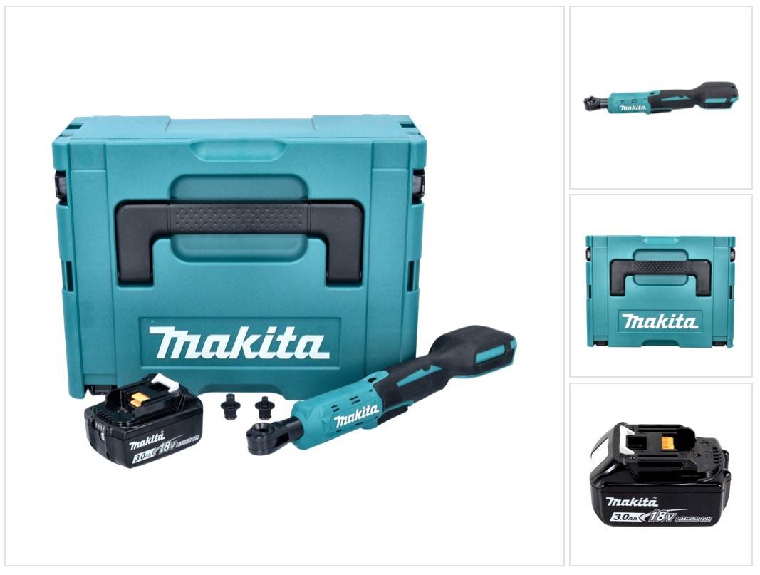 Makita DWR 180 F1J Akku Ratschenschrauber 18 V 47,5 Nm 1/4" 3/8" + 1x Akku 3,0 Ah + Makpac - ohne Ladegerät-0