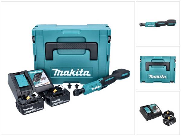 Makita DWR 180 RGJ Akku Ratschenschrauber 18 V 47,5 Nm 1/4" 3/8" + 2x Akku 6,0 Ah + Ladegerät + Makpac