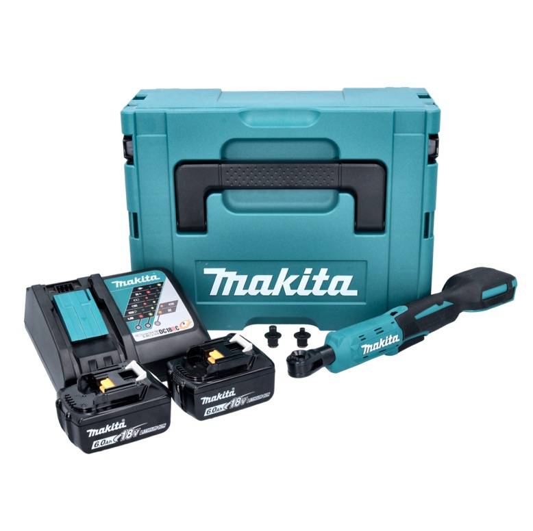 Makita DWR 180 RGJ Akku Ratschenschrauber 18 V 47,5 Nm 1/4" 3/8" + 2x Akku 6,0 Ah + Ladegerät + Makpac-1