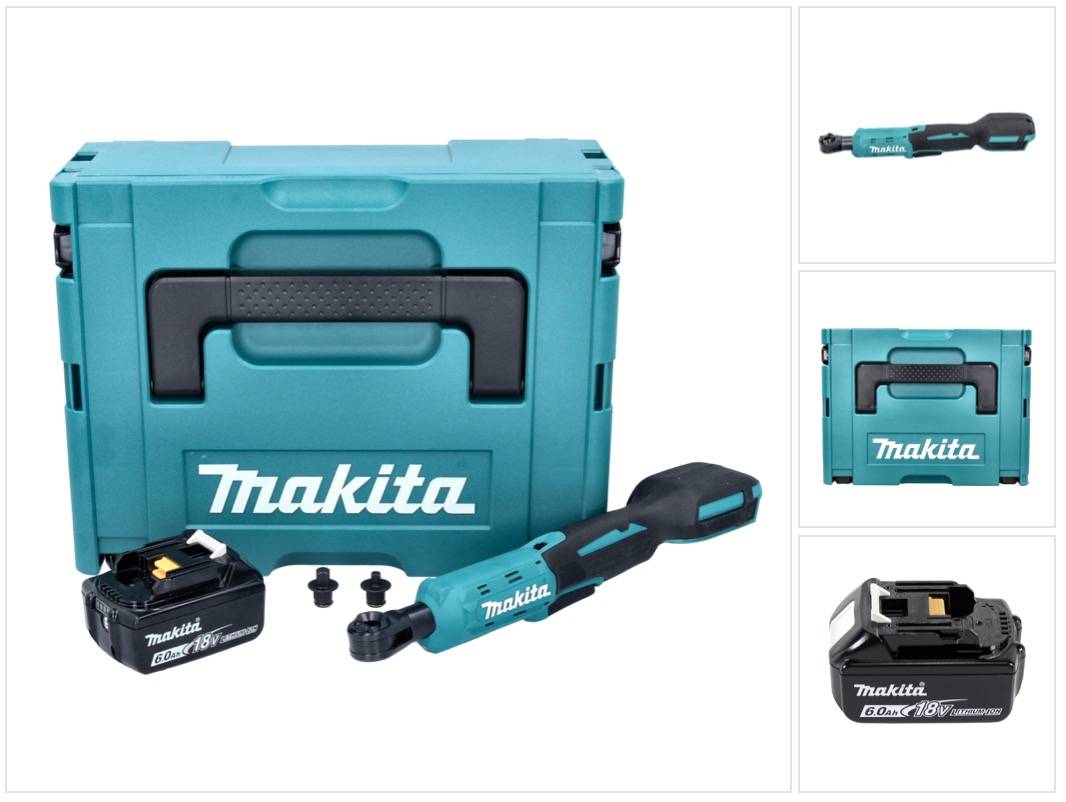 Makita DWR 180 G1J Akku Ratschenschrauber 18 V 47,5 Nm 1/4" 3/8" + 1x Akku 6,0 Ah + Makpac - ohne Ladegerät-0