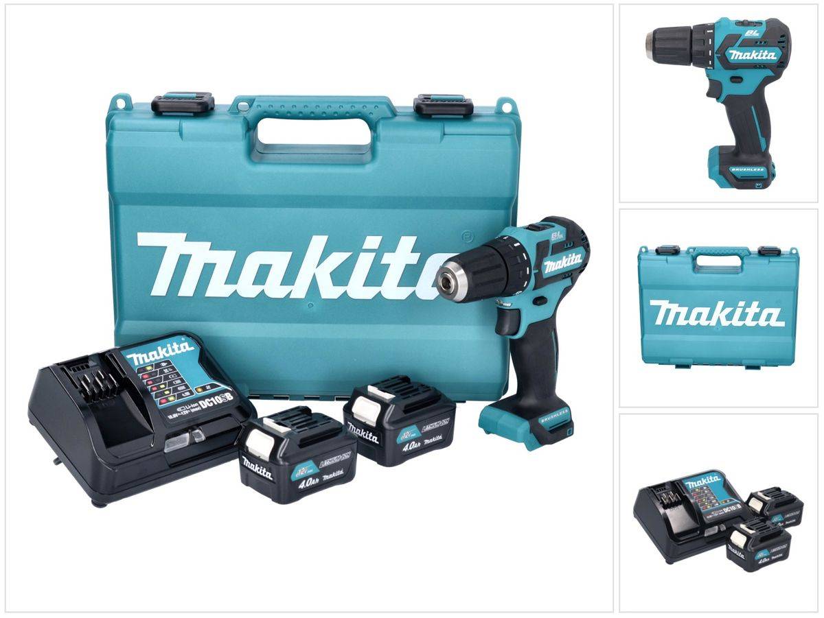 Makita DF 332 DSME Akku Bohrschrauber 12 V max. 35 Nm Brushless + 2x Akku 4,0 Ah + Ladegerät + Koffer-0